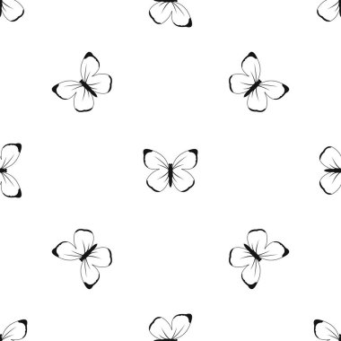 Kelebek deseni sorunsuz siyah