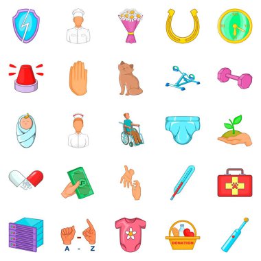 Bakım Icons set, karikatür tarzı