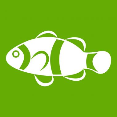 Sevimli palyaço balık simgesi yeşil