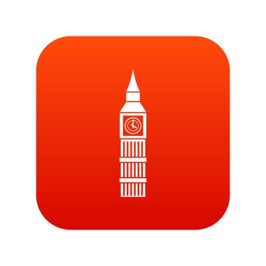 Big Ben saat simgesi dijital kırmızı