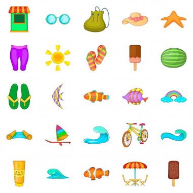 Kolay yaşam Icons set, karikatür tarzı