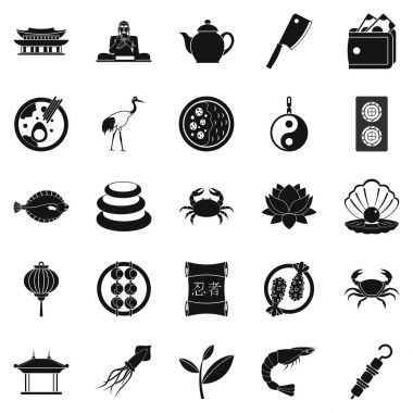 Balık yemek Icons set, basit tarzı