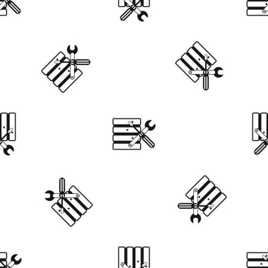 İle veritabanı screwdriverl ve somun anahtarı desen sorunsuz siyah