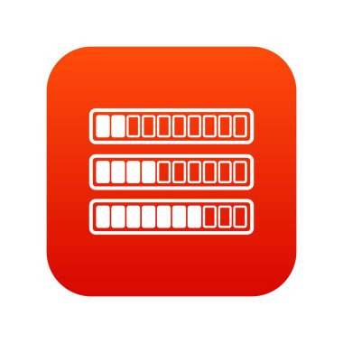 İşareti yatay sütunlar indir online simgesi dijital kırmızı