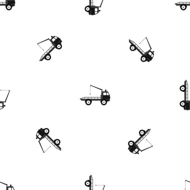 Araba çekme kamyonu desen sorunsuz siyah