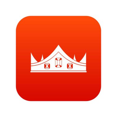 Royal crown simgesi dijital kırmızı