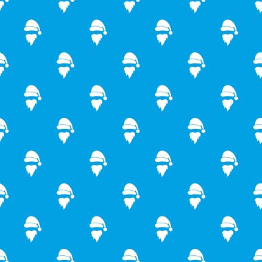 Santa Claus şapka ve sakal kesintisiz mavi model