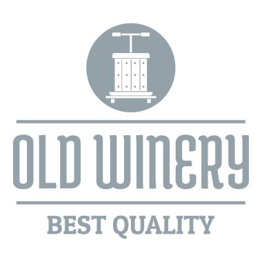 Kaliteli eski şaraphane logo, basit gri tarzı