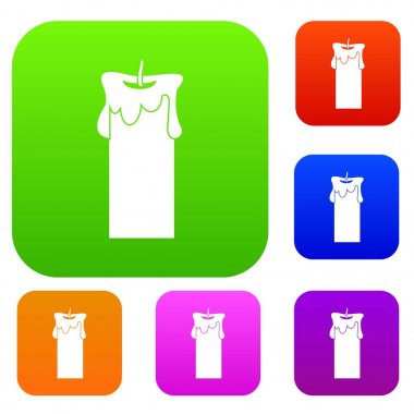 Büyük mum renk koleksiyonu ayarla