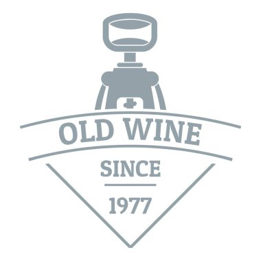 Restoran şarap logosu, basit gri tarzı