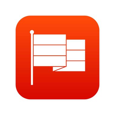 Siyah bayrak simgesi dijital kırmızı