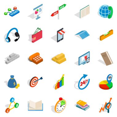 Toplu Icons set, izometrik stili