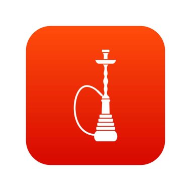 Nargile simgesi dijital kırmızı