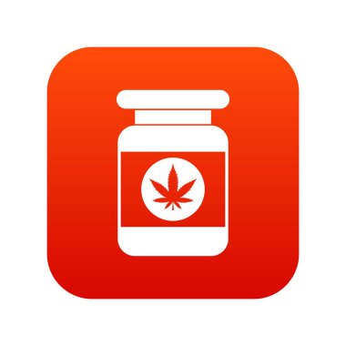 Toz esrar simgesi dijital kırmızı kavanoz