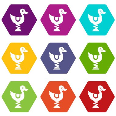 Ördek binmek Bahçesi simge kümesi renk altı yüzlü