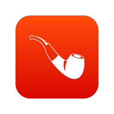 Sigara boru simgesi dijital kırmızı