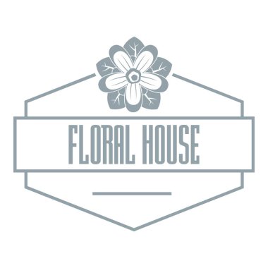 Çiçek pazarı logosu, basit gri tarzı