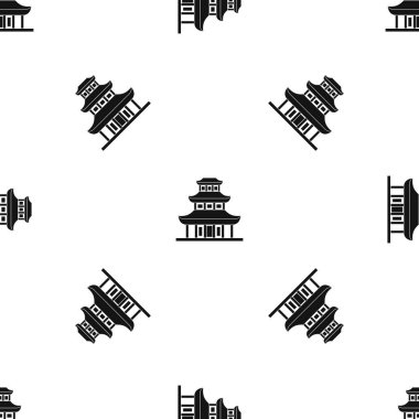 Budist tapınağı desen sorunsuz siyah