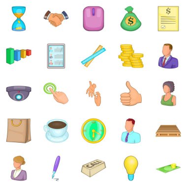 Yaklaşım Icons set, karikatür tarzı