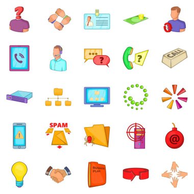 Yaklaşık gelir Icons set, karikatür tarzı