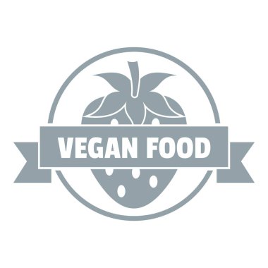 Çilek logosu, basit gri tarzı