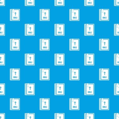 İncil desen kesintisiz mavi