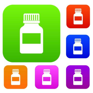 İlaç şişesi renk koleksiyonu ayarla