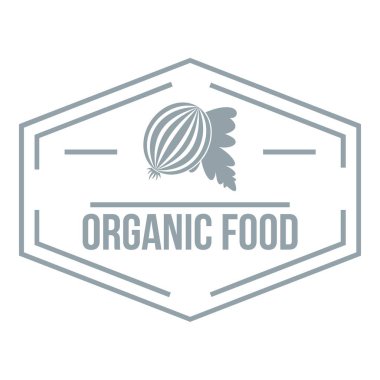Organik gıda logosu, basit gri tarzı