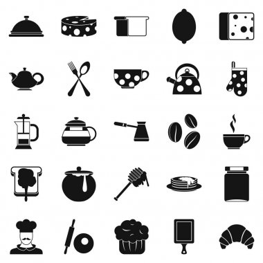 Marka çay Icons set, basit tarzı