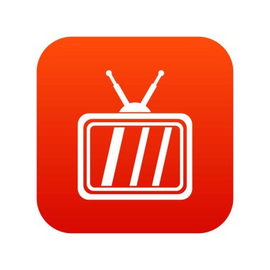Retro Tv simgesi dijital kırmızı