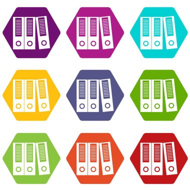 Renk altı yüzlü Office klasör simgesini ayarla