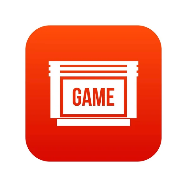 Ψηφιακή κόκκινο εικονίδιο κασέτα παιχνιδιού — Διανυσματικό Αρχείο
