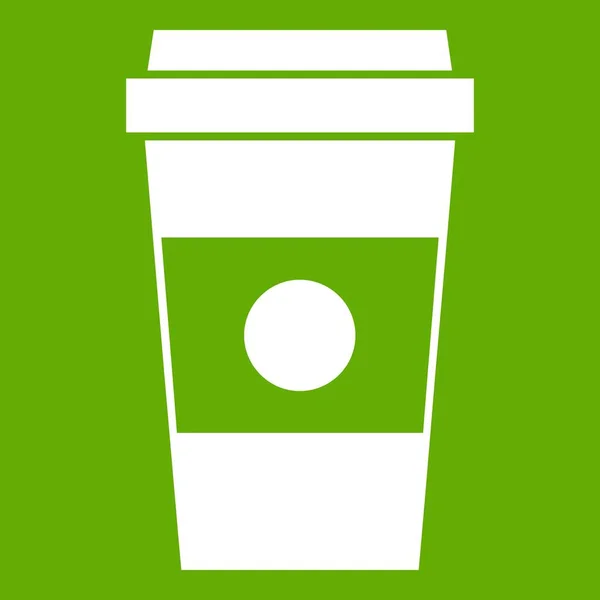 Tasse en papier de café icône verte — Image vectorielle
