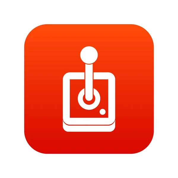 Joystick voor computer spellen pictogram digitale rood — Stockvector