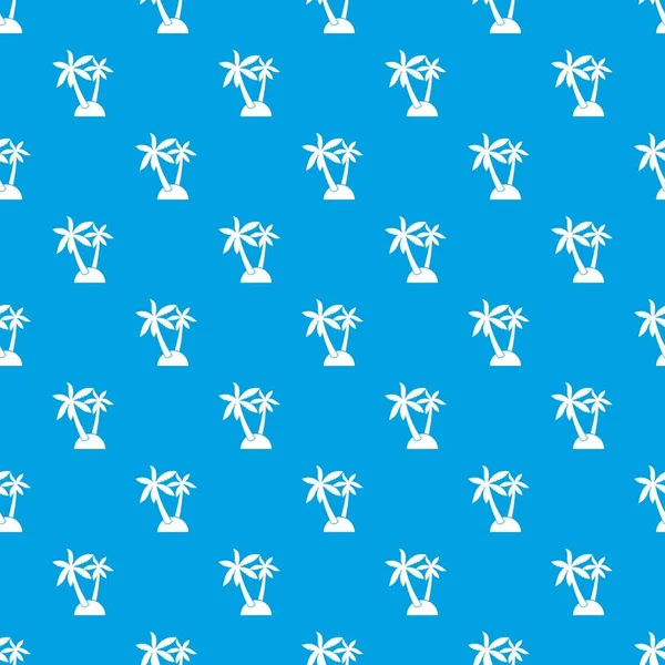 Синий бесшовный рисунок пальм — стоковый вектор