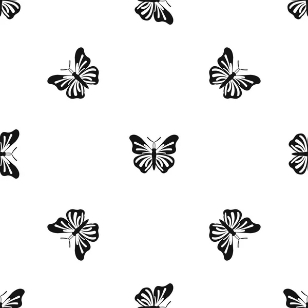 Modèle papillon sans couture noir — Image vectorielle