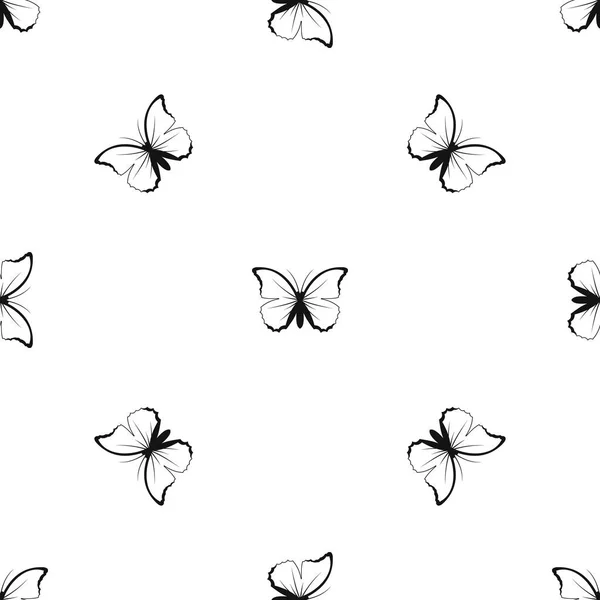 Butterfly pattern seamless black — Stock Vector