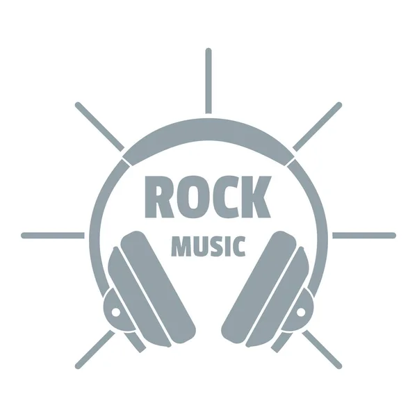 Logotipo de música rock moderno, estilo gris simple — Vector de stock