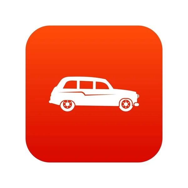 Retro coche icono digital rojo — Vector de stock