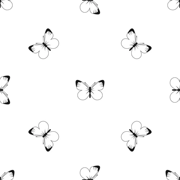 蝴蝶图案无缝黑色 — 图库矢量图片