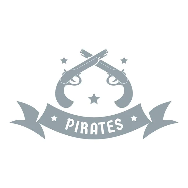 Logo pistolet pirate, style gris simple — Image vectorielle