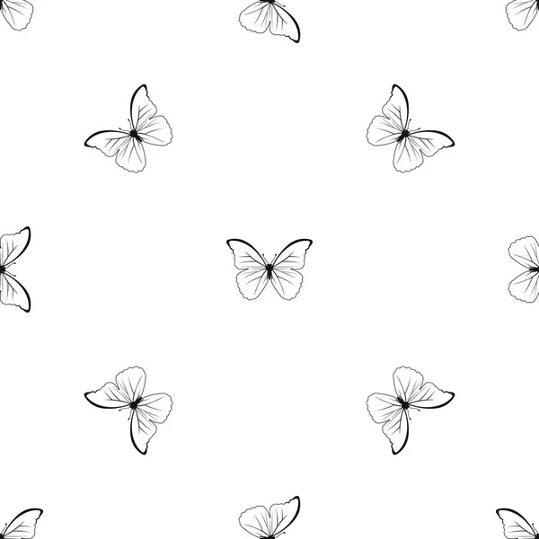 蝴蝶图案无缝黑色 — 图库矢量图片