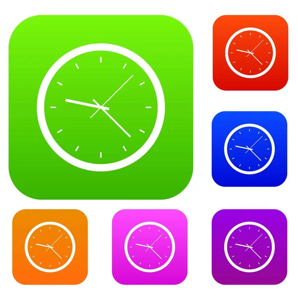 Reloj de pared colección de color conjunto — Vector de stock
