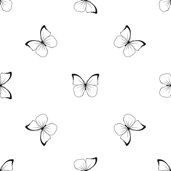 Butterfly pattern seamless black — Stock Vector