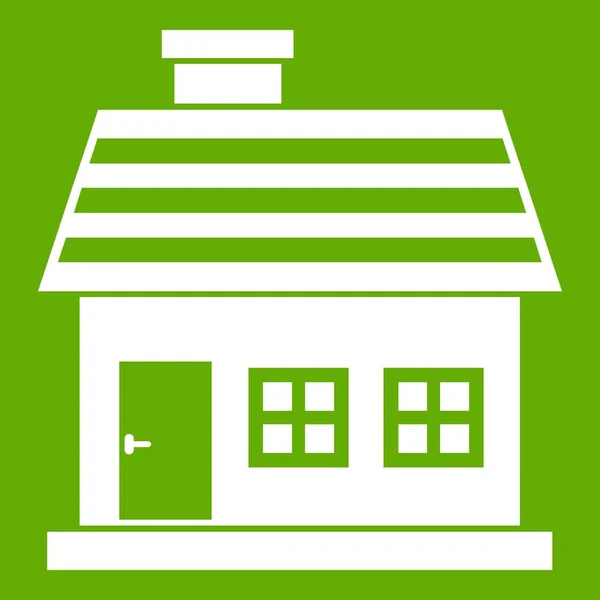 One-storey house icon green — Stock Vector