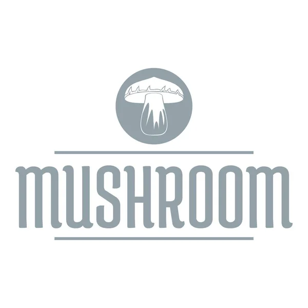 Mushroom plant logo, simple gray style — Stock Vector