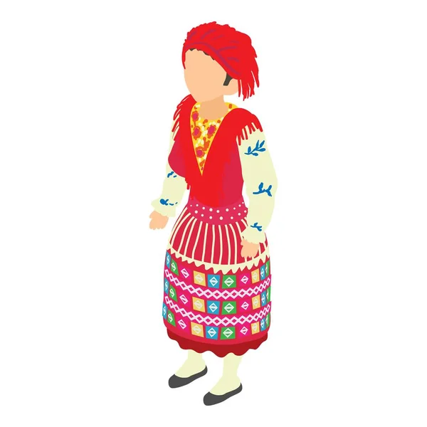 Португальська-жінка значок, ізометричної стиль — стоковий вектор