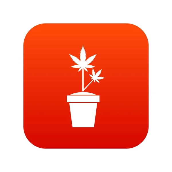 大麻在锅图标数字红色 — 图库矢量图片