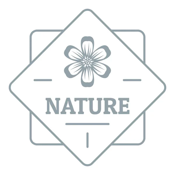 Logo nature fleur, style gris simple — Image vectorielle