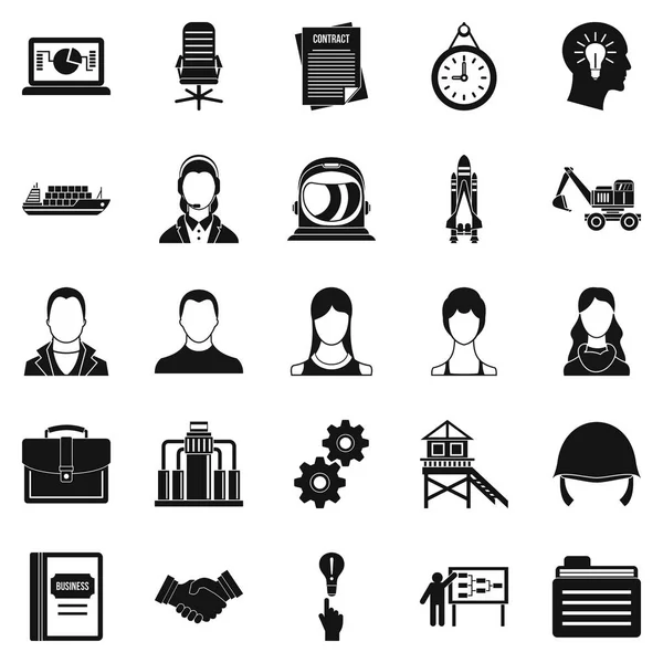 Conjunto de iconos de caso masivo, estilo simple — Vector de stock
